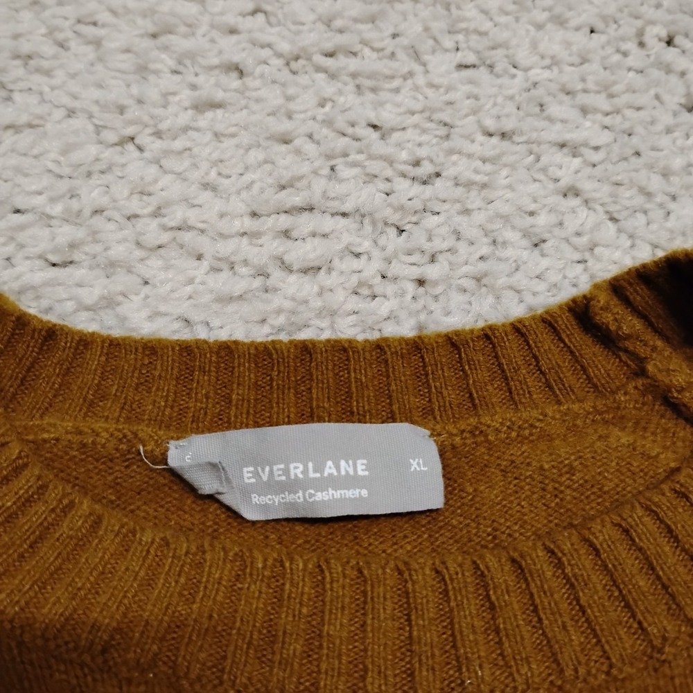 Everlane Sweater Womens XL Brown Cashmere Wool Lightweight Hiking Travel Soft - Picture 3 of 13
